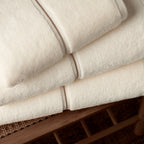 Bianca Zero Twist Satin Stitch Cream Cotton Towels