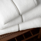 Bianca Zero Twist Satin Stitch White Cotton Towels