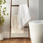 Bianca Zero Twist Satin Stitch White Cotton Towels