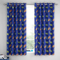 Catherine Lansfield Navy Blue Bright Football Reversible Eyelet Curtains