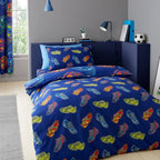 Catherine Lansfield Navy Blue Bright Football Reversible Duvet Set