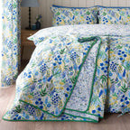 Catherine Lansfield Tilly Blue Floral Fully Reversible Bedspread
