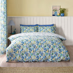 Catherine Lansfield Tilly Blue Floral Reversible Duvet Set