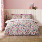 Catherine Lansfield Tilly Pink Floral Reversible Duvet Set
