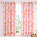 Catherine Lansfield Pink Retro Daisy Reversible Eyelet Curtains