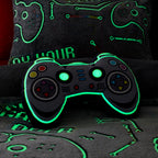 Catherine Lansfield Black Game Over Glow in the Dark Fleece 3D Shaped Cushion