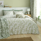 Catherine Lansfield Sorrel Leaf Green Reversible Duvet Set