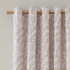 Catherine Lansfield Sorrel Leaf Natural Fully Reversible Eyelet Curtains
