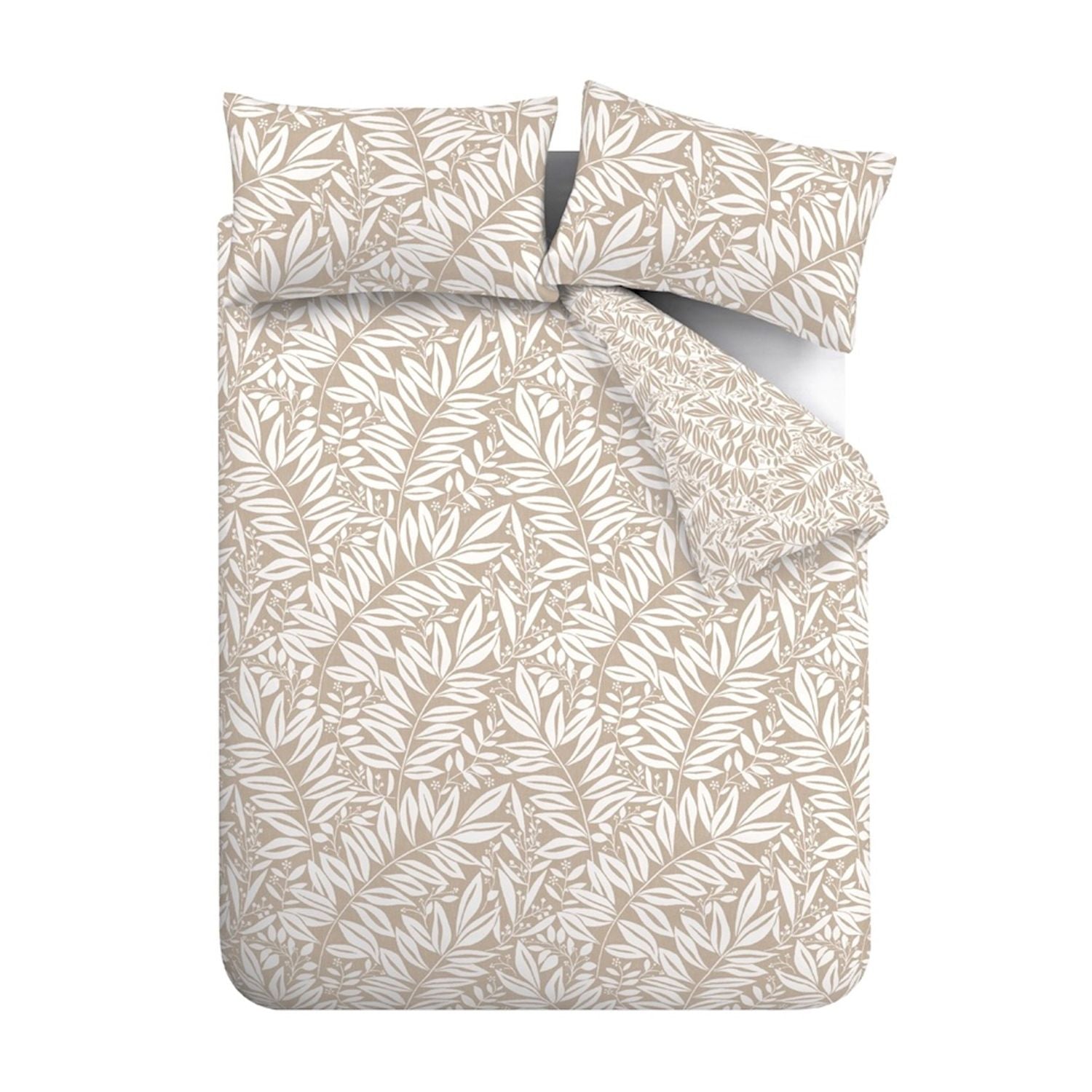 Catherine Lansfield Sorrel Leaf Natural Reversible Duvet Set