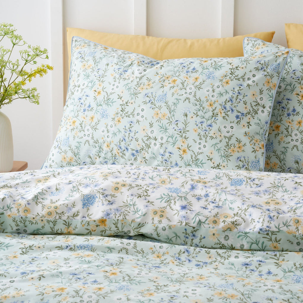 Bianca Ditsy Floral Green 200TC Cotton Reversible Duvet Set