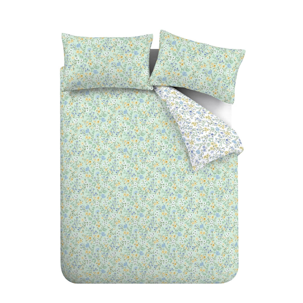 Bianca Ditsy Floral Green 200TC Cotton Reversible Duvet Set