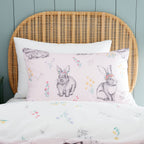Catherine Lansfield Pink Bunny Tails Ditsy Flowers Reversible Duvet Set
