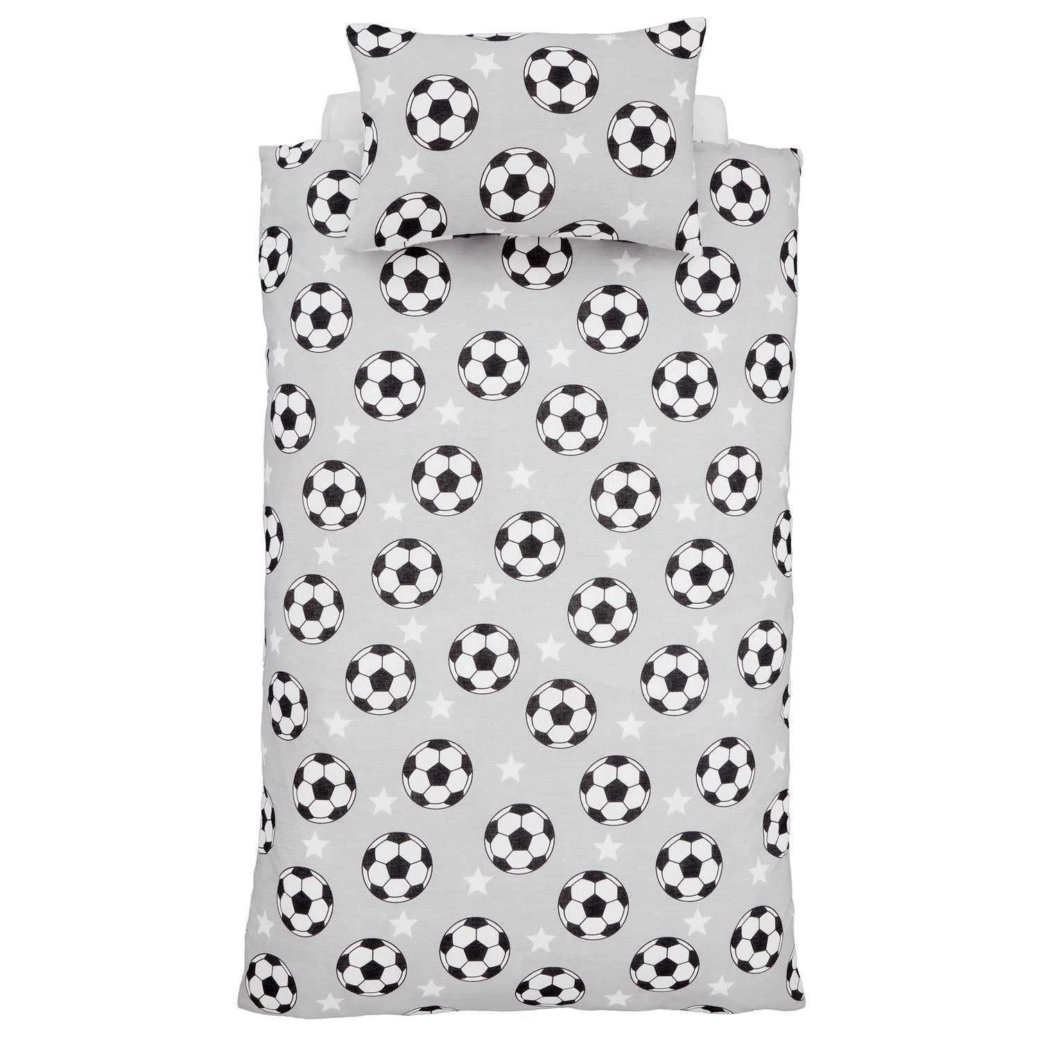 Catherine Lansfield Brushed Cotton Football Stars Reversible Duvet Set