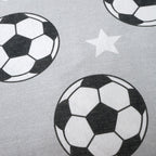 Catherine Lansfield Brushed Cotton Football Stars Grey Fitted Sheet