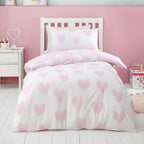 Catherine Lansfield Brushed Cotton Hearts Reversible Duvet Set