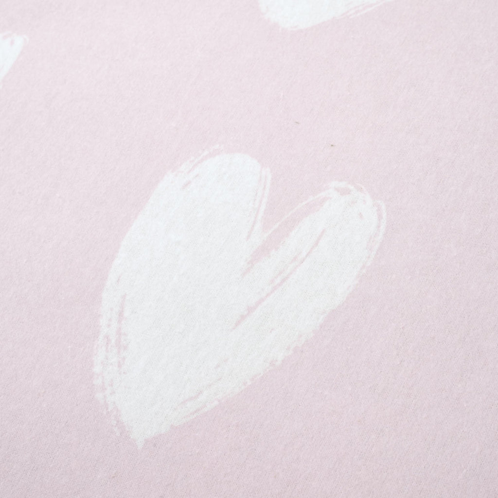 Catherine Lansfield Brushed Cotton Hearts White/Pink Fitted Sheet