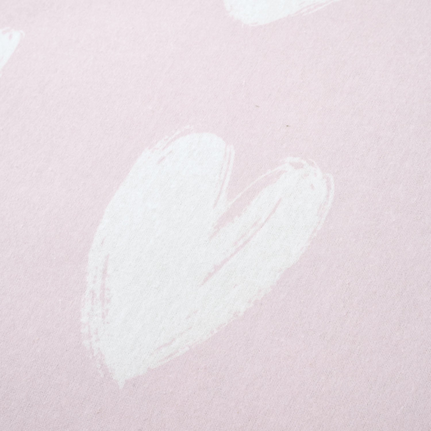 Catherine Lansfield Brushed Cotton Hearts White/Pink Fitted Sheet