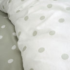 Catherine Lansfield Polka Dot Green Brushed Cotton Reversible Duvet Set