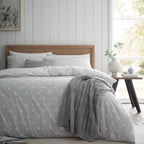 Catherine Lansfield Polka Dot Grey Brushed Cotton Reversible Duvet Set