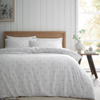 Catherine Lansfield Polka Dot Grey Brushed Cotton Reversible Duvet Set