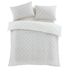 Catherine Lansfield Polka Dot Grey Brushed Cotton Reversible Duvet Set