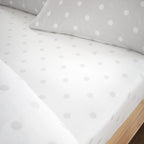 Catherine Lansfield Polka Dot Grey Brushed Cotton Fitted Sheet