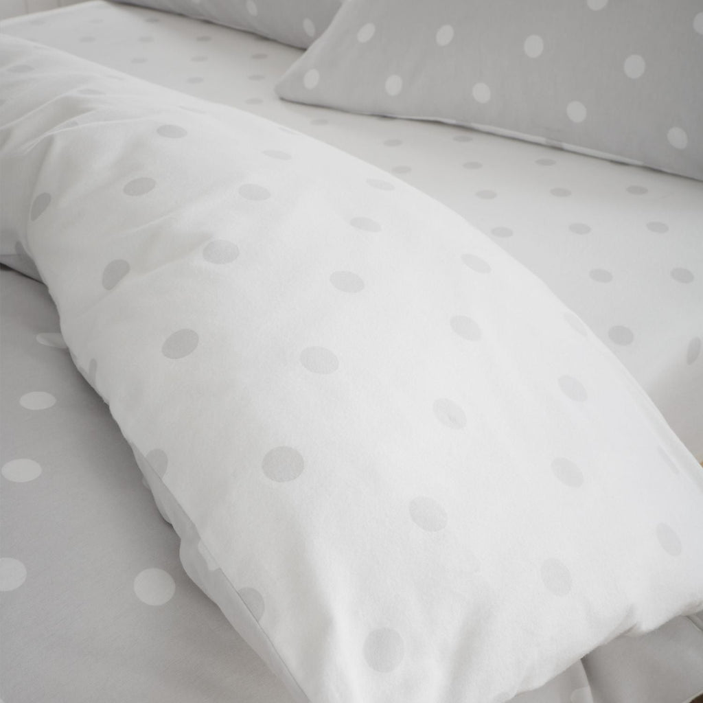 Catherine Lansfield Polka Dot Grey Brushed Cotton Fitted Sheet