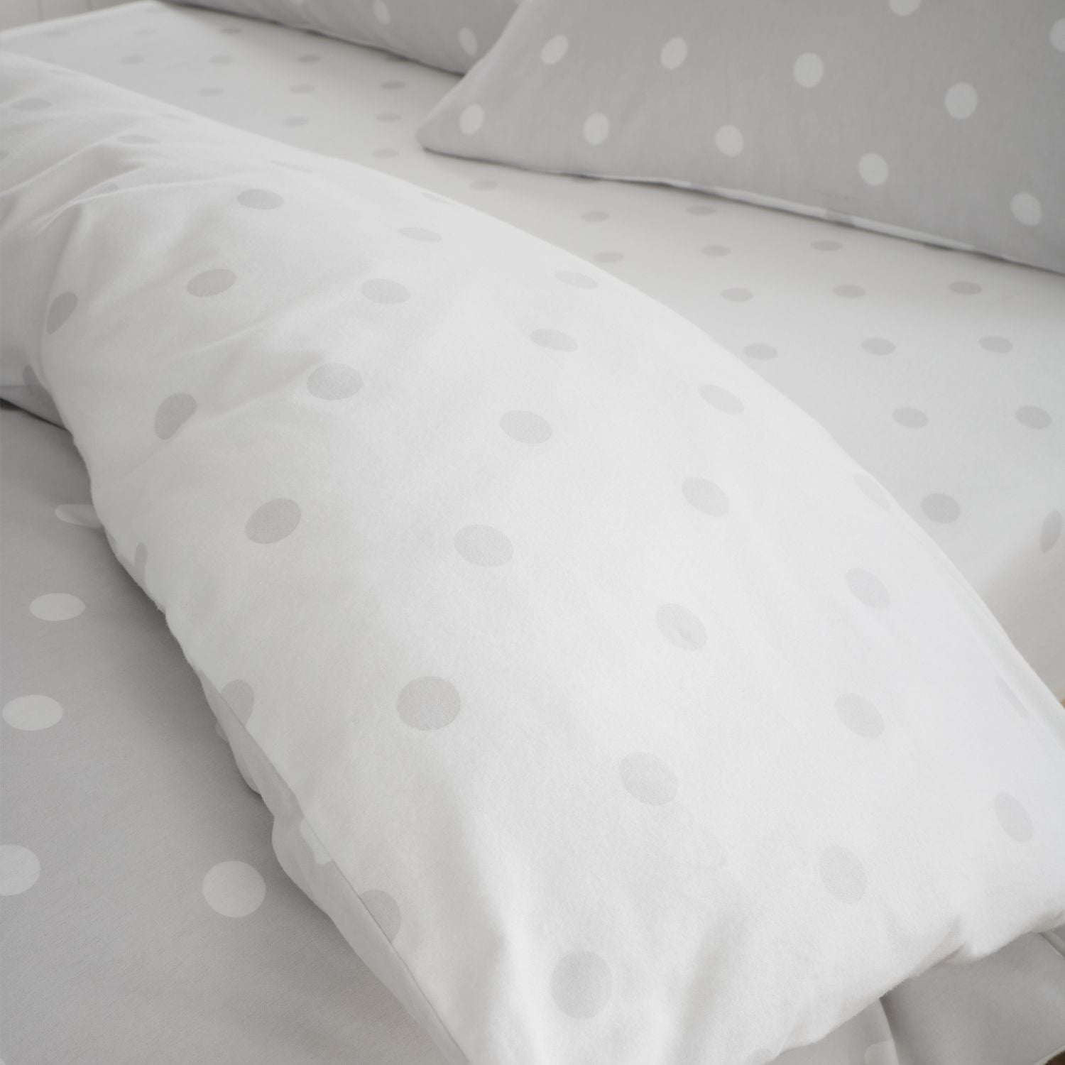 Catherine Lansfield Polka Dot Grey Brushed Cotton Fitted Sheet