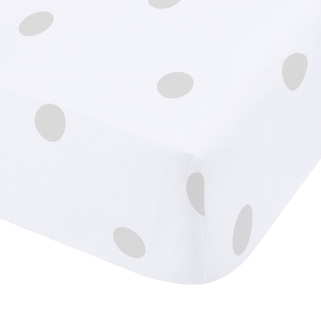 Catherine Lansfield Polka Dot Grey Brushed Cotton Fitted Sheet