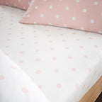 Catherine Lansfield Polka Dot Pink Brushed Cotton Fitted Sheet
