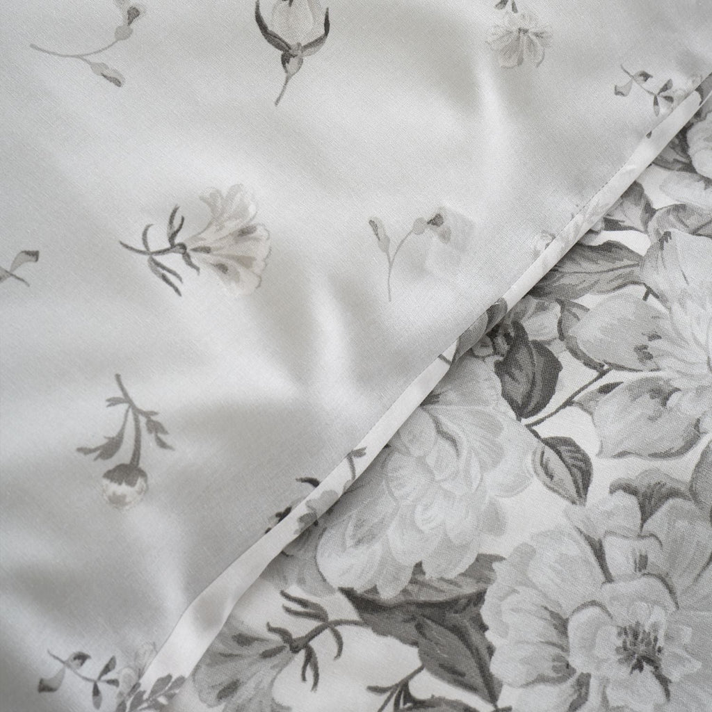 Catherine Lansfield Elinda Grey Floral Reversible Duvet Set