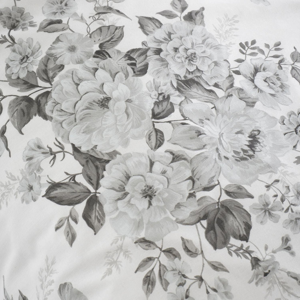 Catherine Lansfield Elinda Grey Floral Reversible Duvet Set