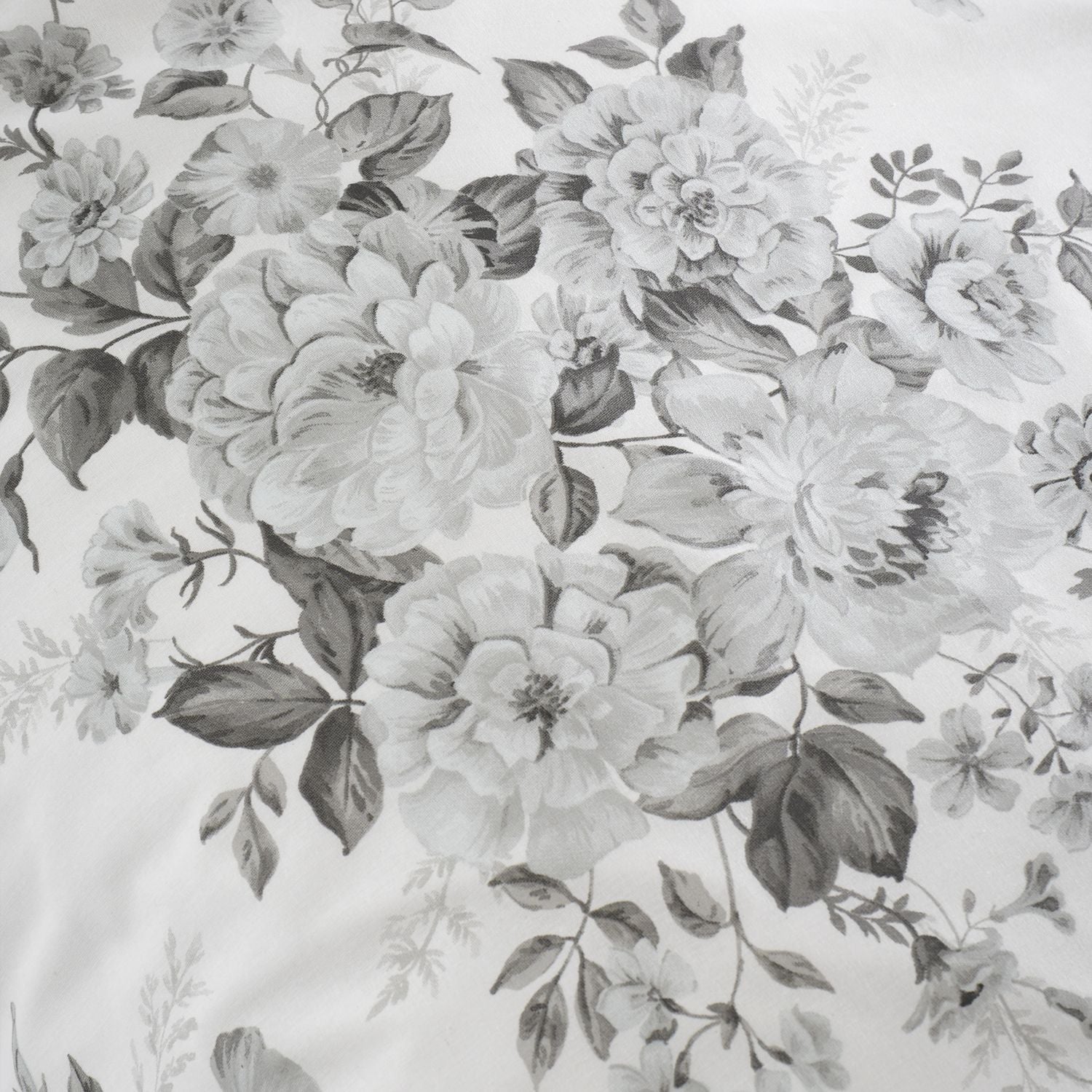Catherine Lansfield Elinda Grey Floral Reversible Duvet Set