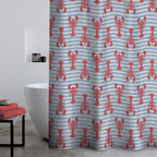 Catherine Lansfield Lobster Red Shower Curtain Panel