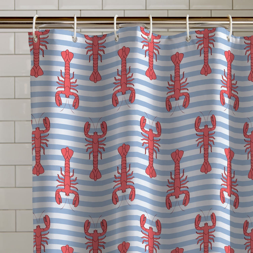 Catherine Lansfield Lobster Red Shower Curtain Panel