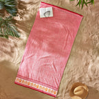 Catherine Lansfield Beach Huts Coral Extra Large Cotton Beach Towel