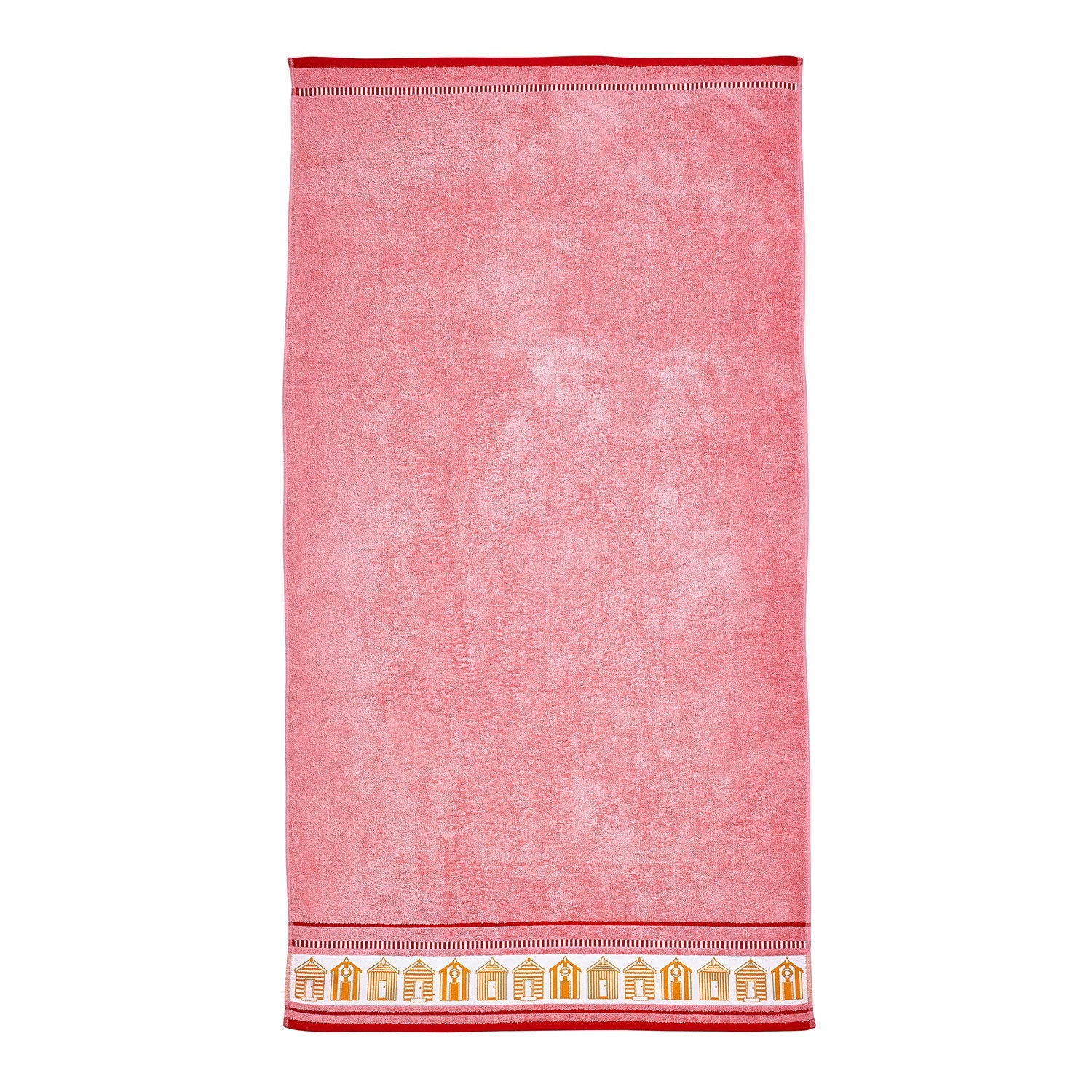 Catherine Lansfield Beach Huts Coral Extra Large Cotton Beach Towel