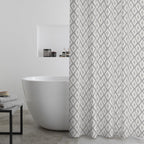 Catherine Lansfield Aztec Diamond Silver Grey Shower Curtain Panel