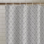 Catherine Lansfield Aztec Diamond Silver Grey Shower Curtain Panel