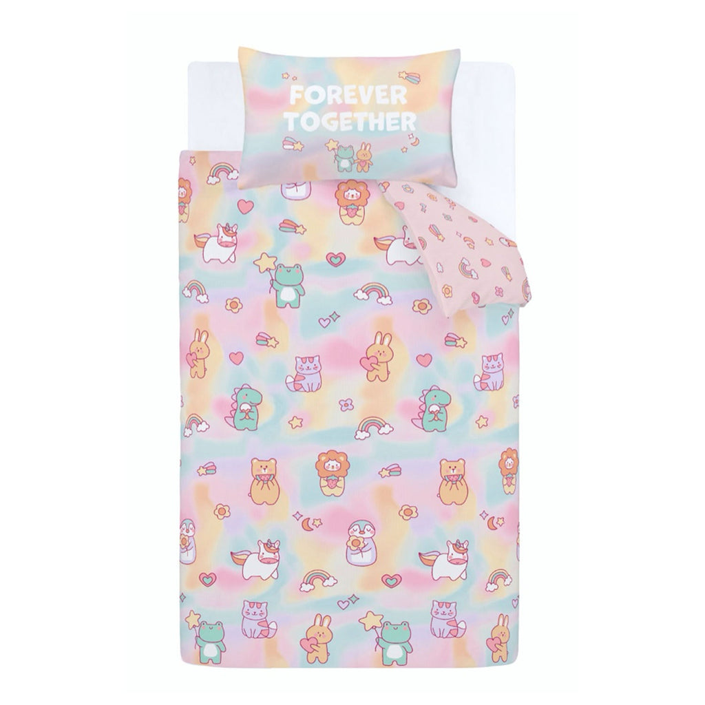 Catherine Lansfield Kids Pastel Forever Together Reversible Duvet Set