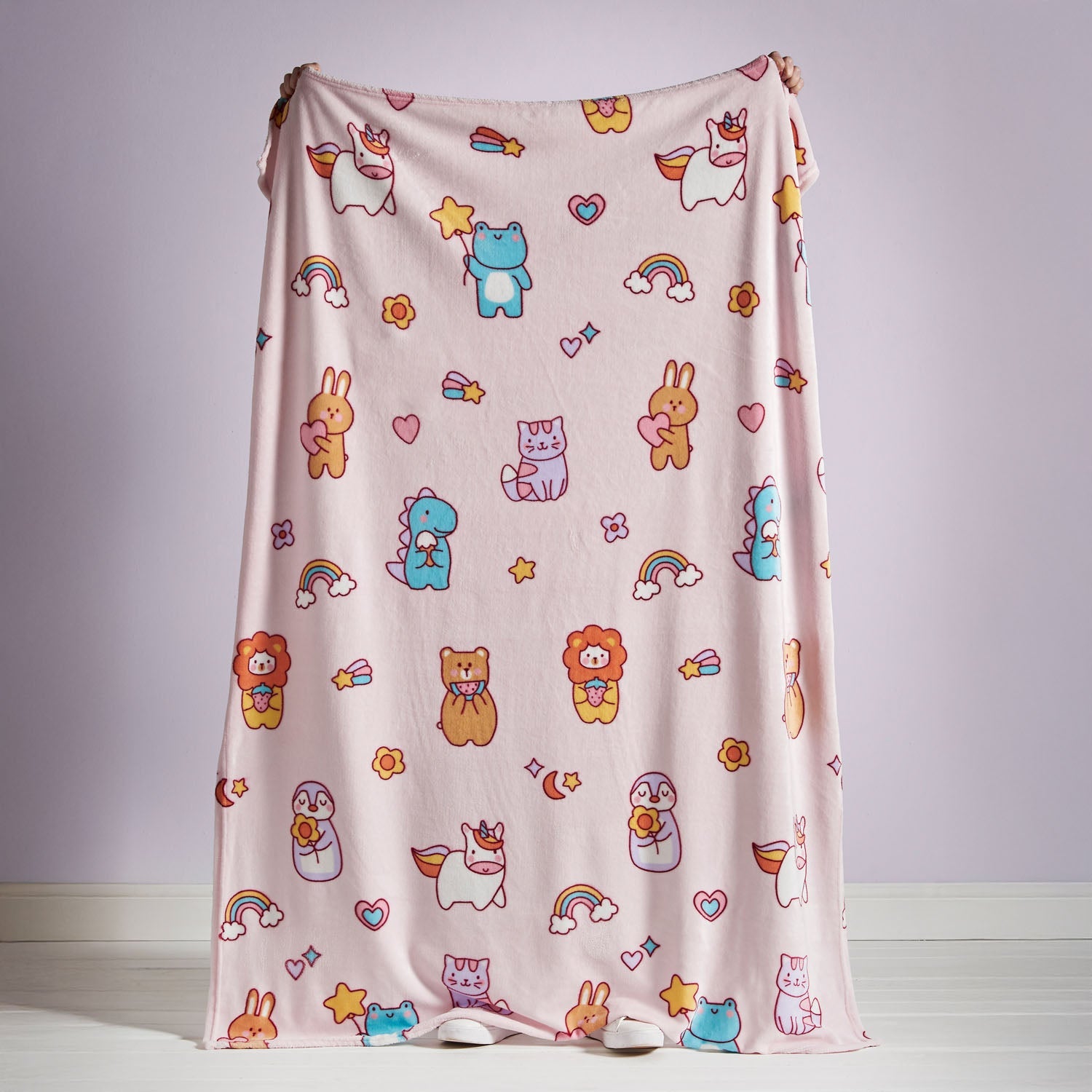 Catherine Lansfield Kids Pastel Forever Together Cosy Fleece Throw