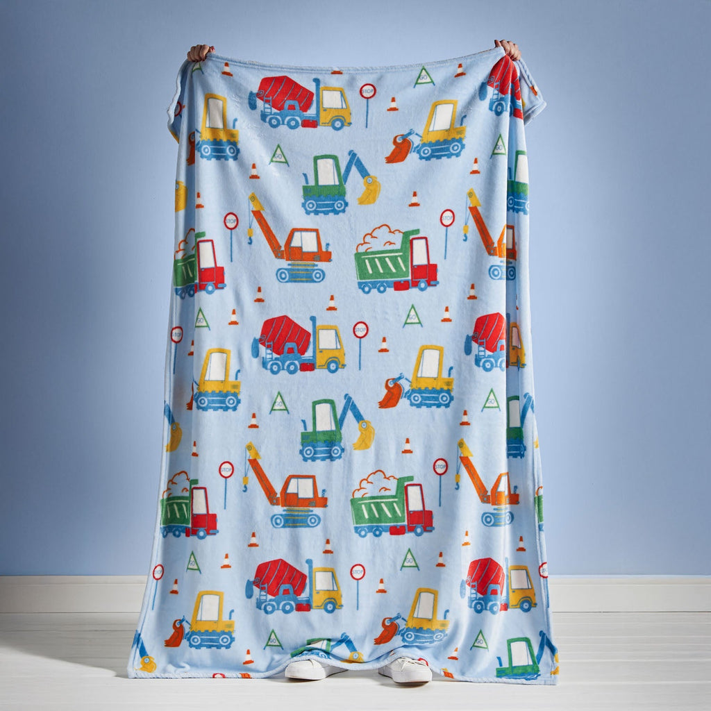 Catherine Lansfield Digger Dreams Cosy Fleece Blanket Throw
