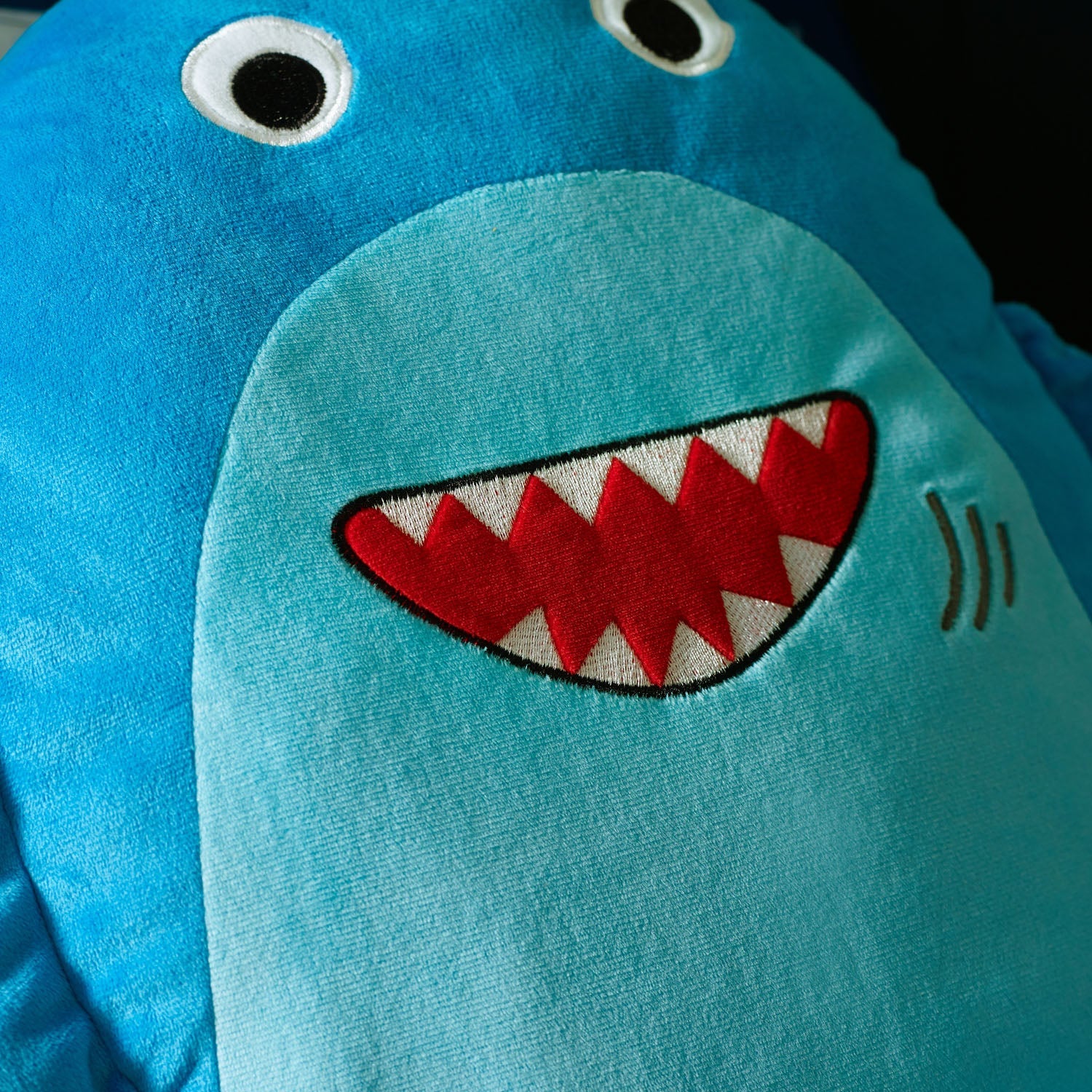 Catherine Lansfield Sheldon the Shark Blue 3D Shaped Cushion