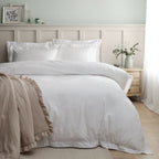 Bianca Lottie White Floral Embroidery 180TC Cotton Duvet Set