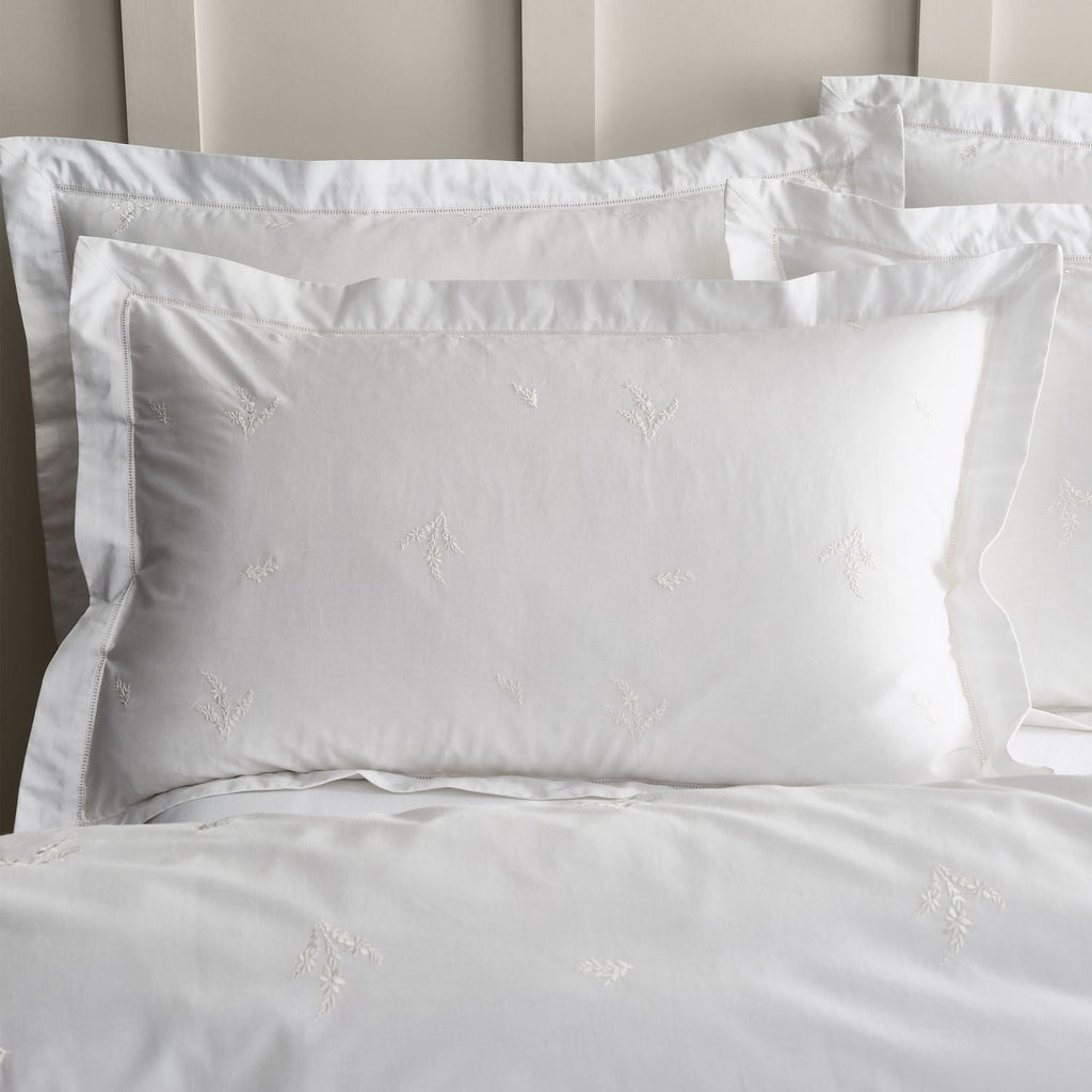 Bianca Lottie White Floral Embroidery 180TC Cotton Duvet Set