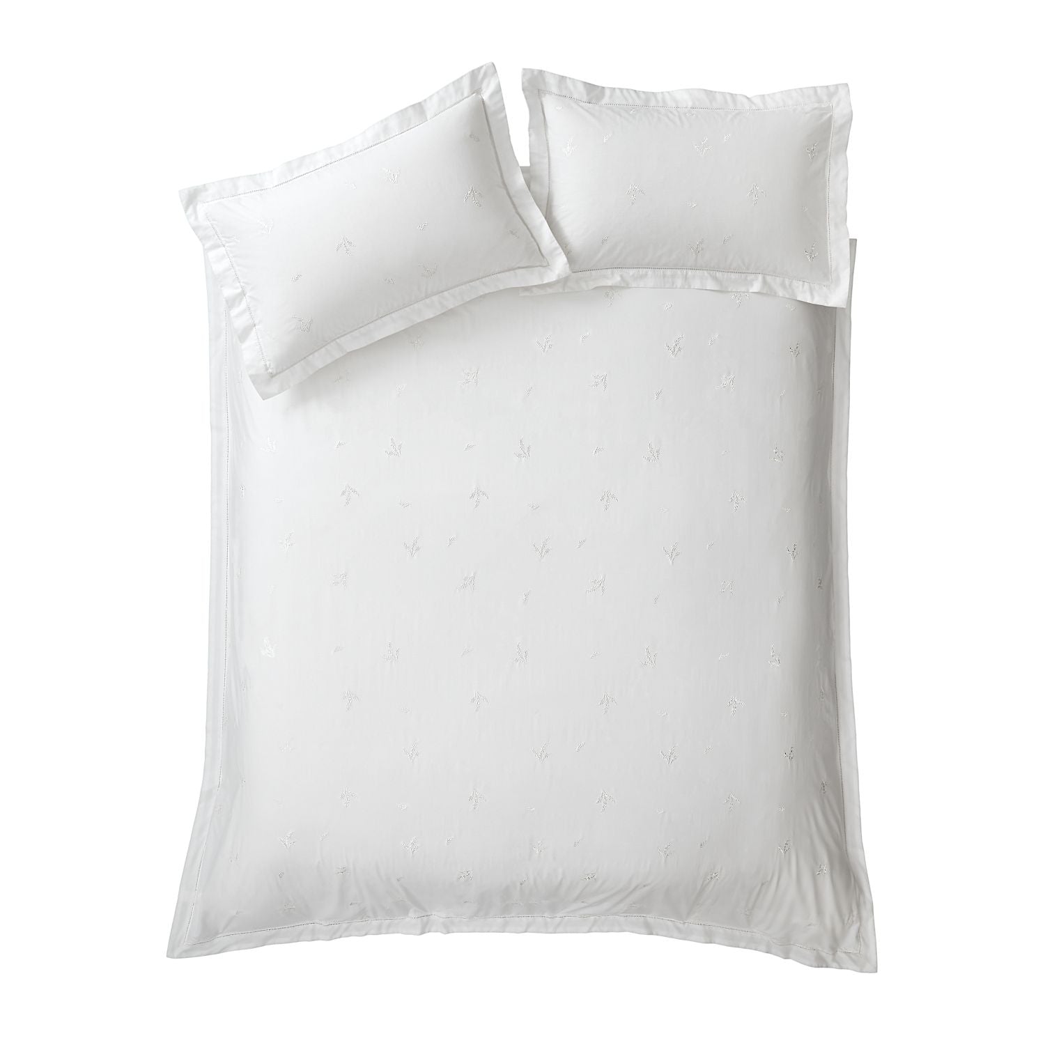 Bianca Lottie White Floral Embroidery 180TC Cotton Duvet Set