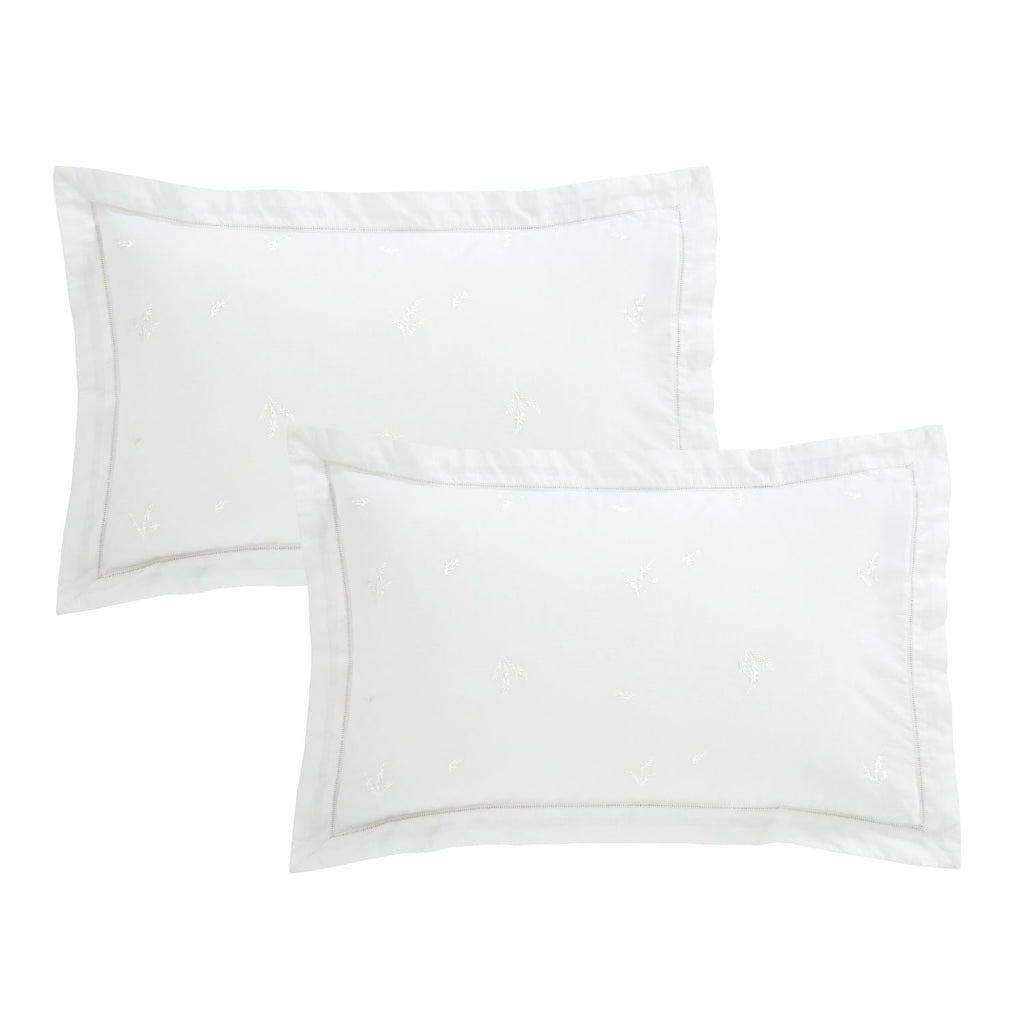 Bianca Lottie White Floral Embroidery 180TC Cotton Duvet Set