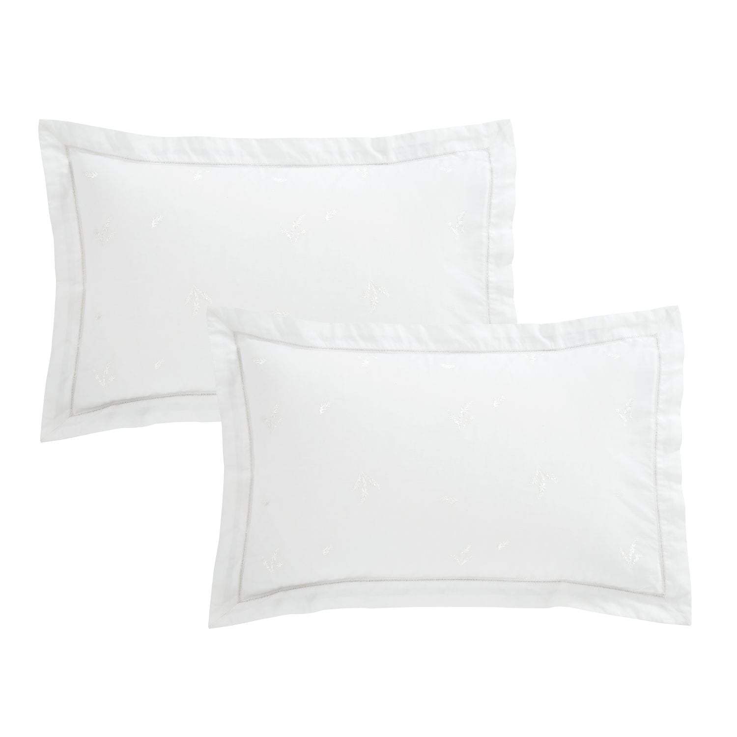 Bianca Lottie White Floral Embroidery 180TC Cotton Duvet Set
