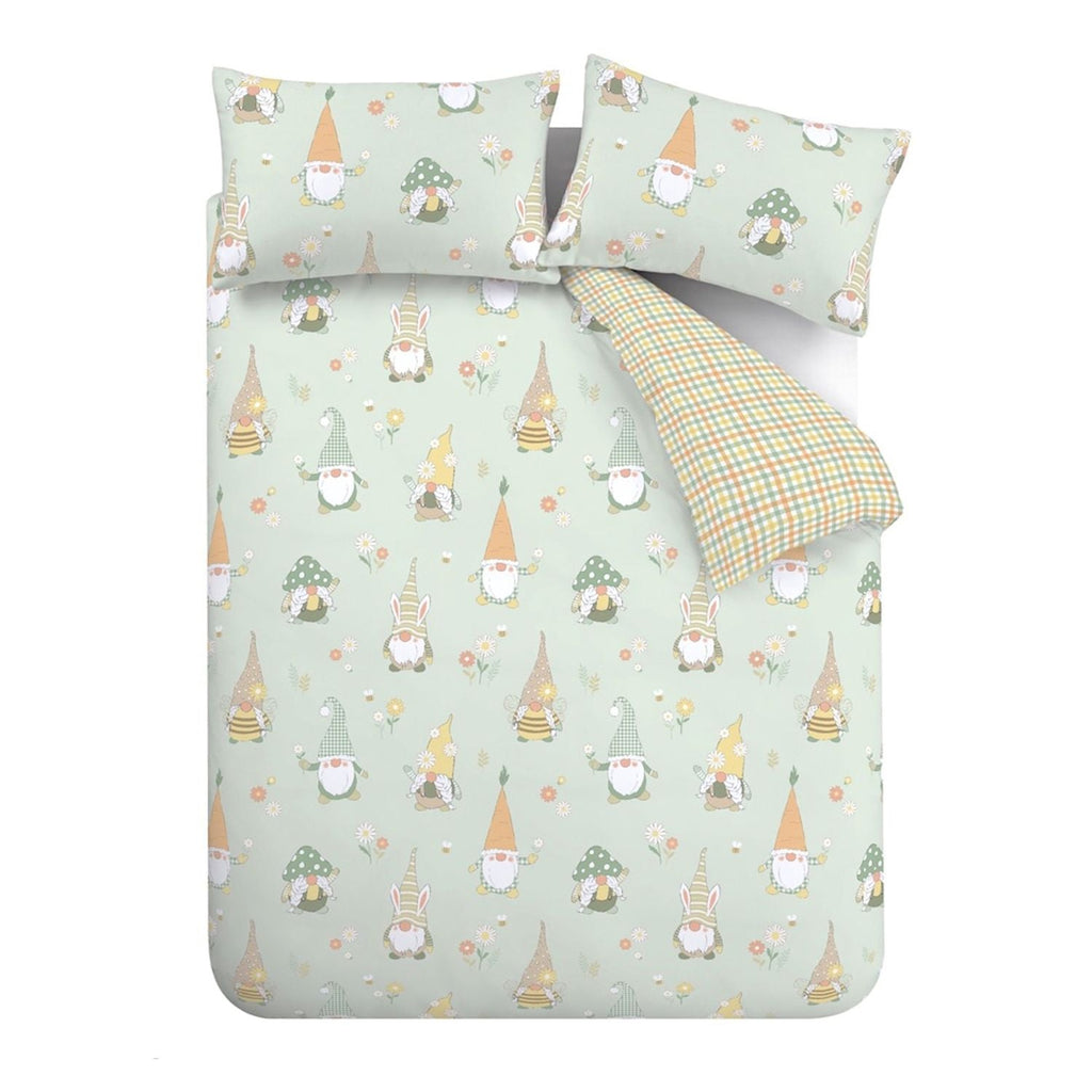 Catherine Lansfield Spring Gonks Mint Green Reversible Duvet Set
