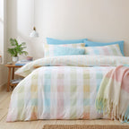 Catherine Lansfield Pastel Spring Check Reversible Duvet Set
